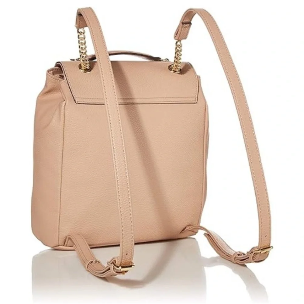 Nanette Lenore Logan Vegan Leather Backpack purse handbag handle adjustable tan